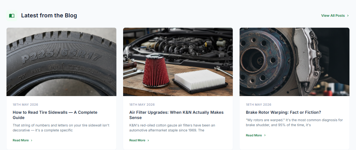 Blog posts on the storefront