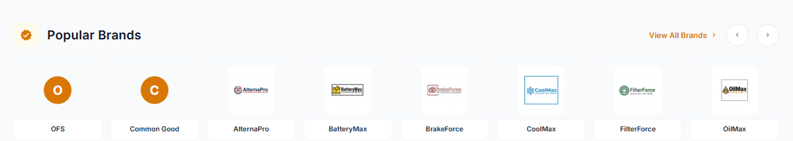 Brands carousel on the storefront