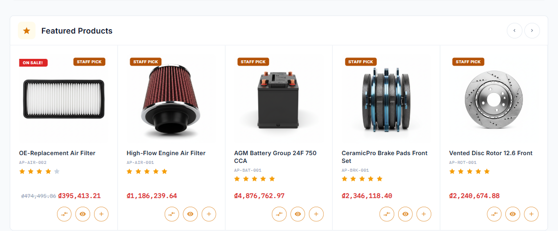 Featured Products on the storefront