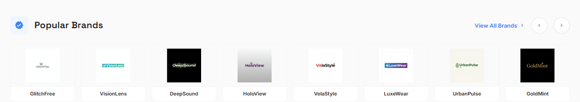Brands carousel on the storefront