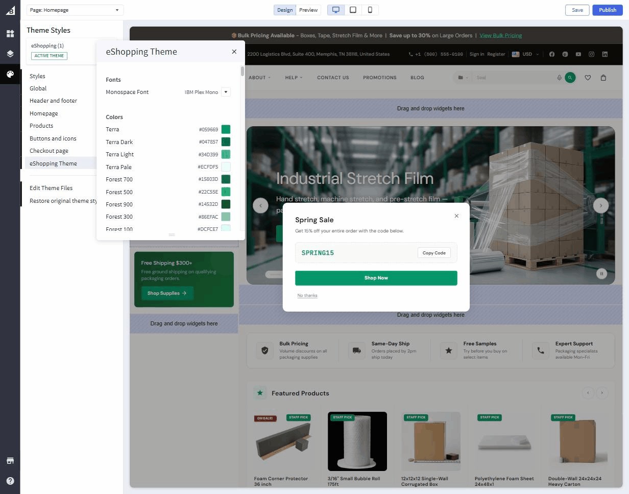 eShopping color panel