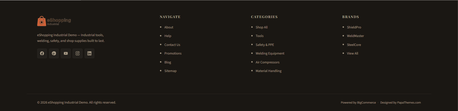 Footer example — Industrial