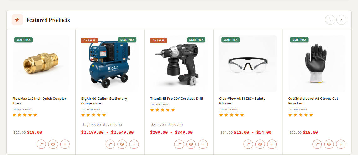 Featured Products on the storefront