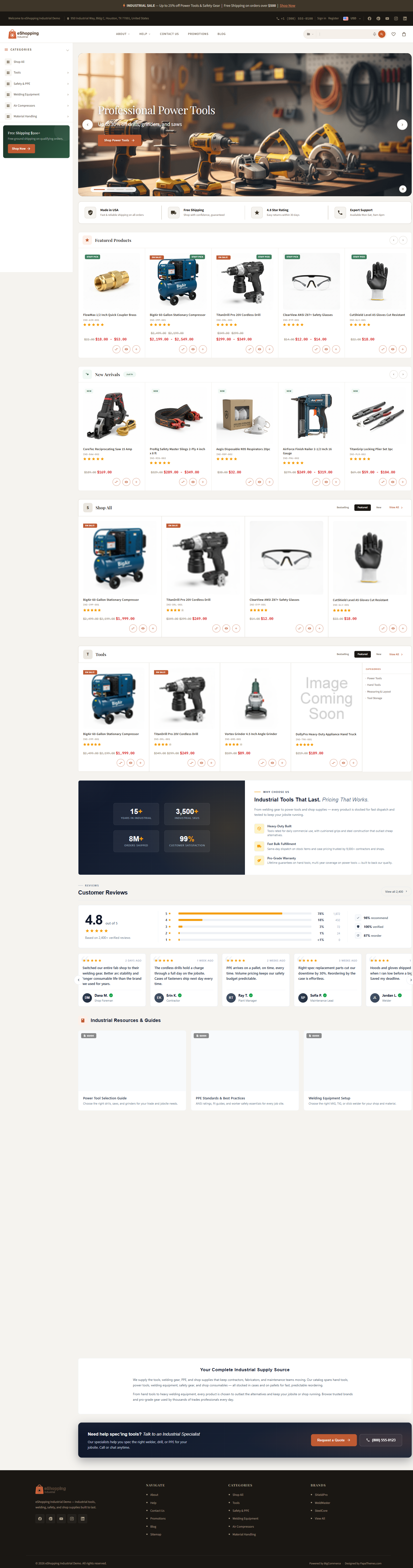 Industrial home page composed view