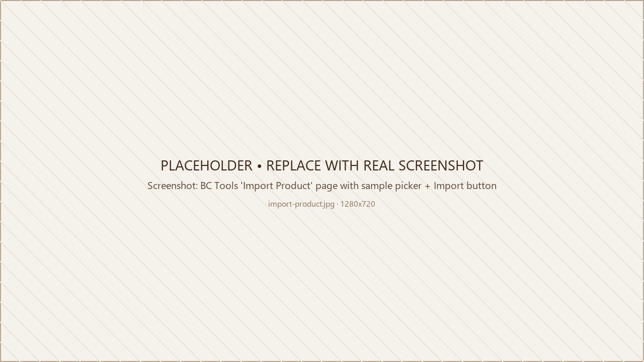 Import product UI