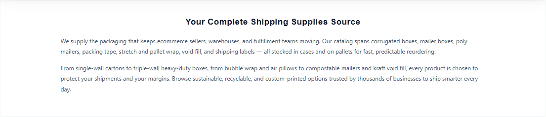 About block on the storefront