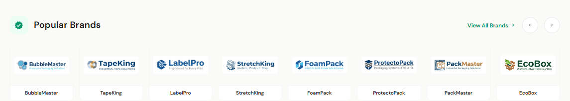 Brands carousel on the storefront