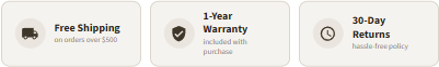 PDP shipping strip — 3 icon cards under Add to Cart