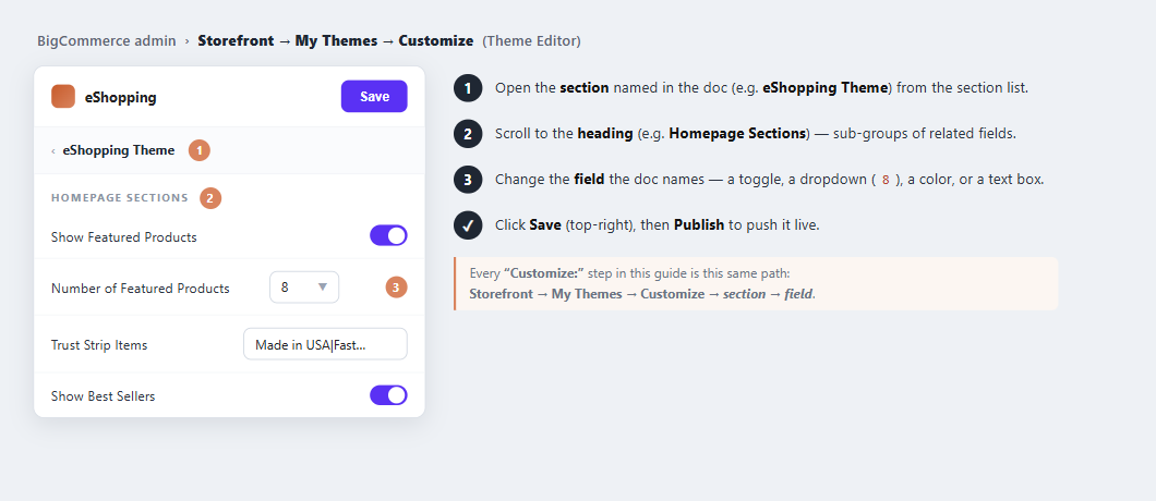 Theme Editor — customize flow